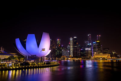 Illuminated city at night