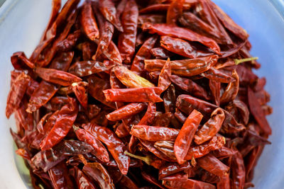 Close-up of red chili peppers