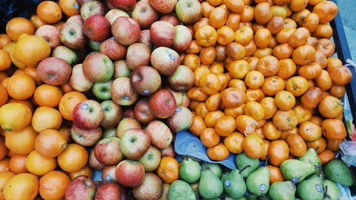 Full frame shot of fruits for sale in market