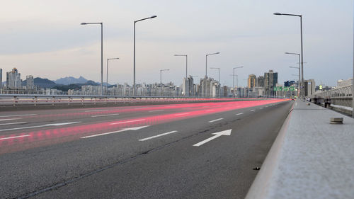 View of city street against sky