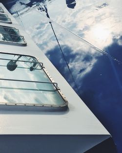 Low angle view of boat against sky