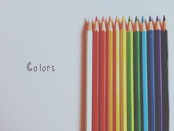 Close-up of colorful pencils