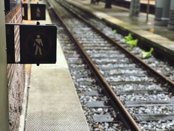 Train on railroad station platform