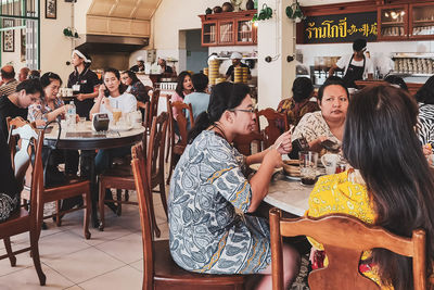 Group of people in restaurant