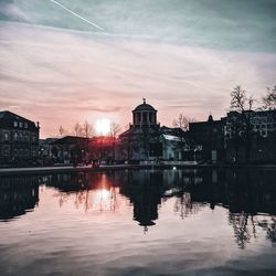 Reflection of buildings in water