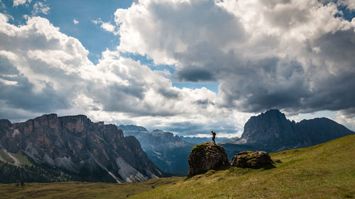 Panoramic view of mountains against sky