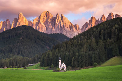 Panoramic view of landscape and mountains against sky