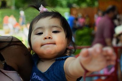 Close-up portrait of cute girl