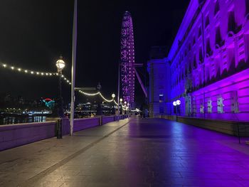 Illuminated city at night