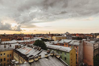 Panoramic view of the rooftops of st. petersburg.