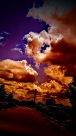 Scenic view of dramatic sky during sunset