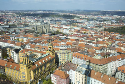 High angle view of townscape against sky