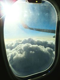 Sunset seen through airplane window