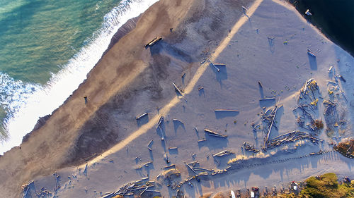 High angle view of beach