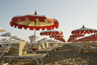 Scenic view of beach against clear sky