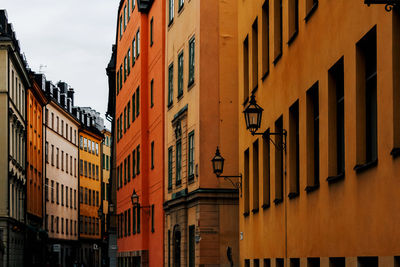 Low angle view of buildings against sky