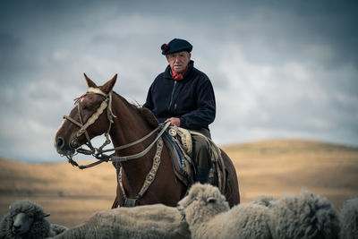 Man riding horse