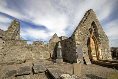 The ruins of the old st peters church in thurso, scottish highlands, uk