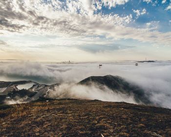 Dramatic landscape at sunset