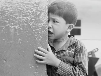 Portrait of boy looking away