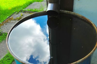Close-up of water against sky