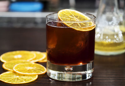 Close-up of drink on table