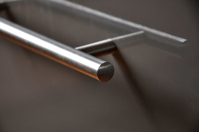 Close-up of metallic handle on wall