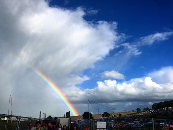 Panoramic view of rainbow against sky