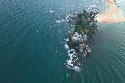 High angle view of sea