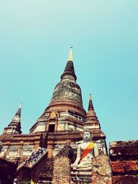 Low angle view of temple against clear sky