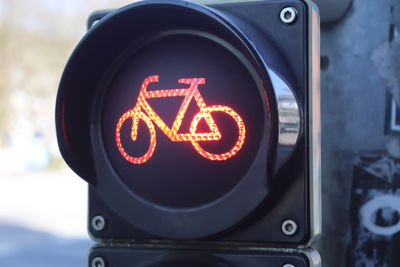 Red traffic lights for pedestrian and bicycles found in kiel germany