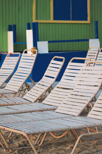 Empty chairs and table