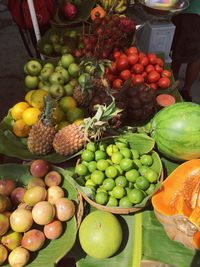 Fruits for sale at market stall