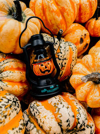 Full frame shot of pumpkins at market