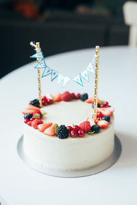 Close-up of cake on table