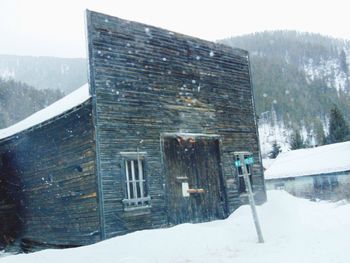 Snow covered built structure