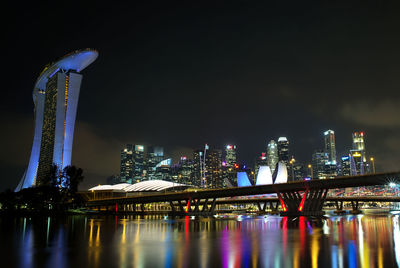 Illuminated city at night