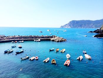 Boats in sea