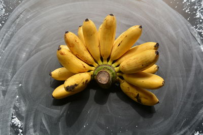 High angle view of yellow fruits on table