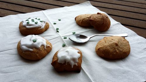 Close-up of pastries