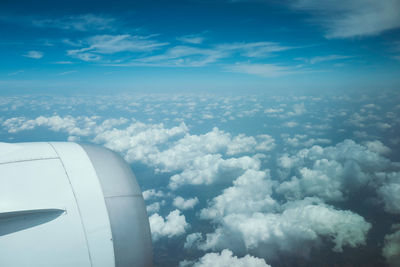 Aerial view of cloudscape seen from airplane