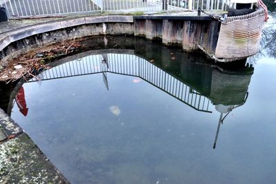 Reflection of built structure in water