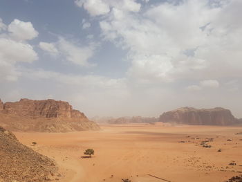 Scenic view of desert against sky