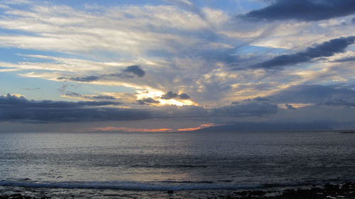 Dramatic sky over calm sea