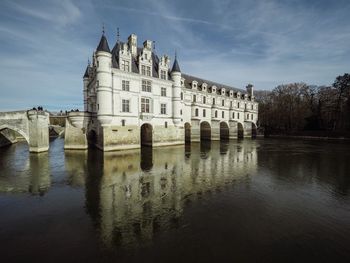 Reflection of buildings in water