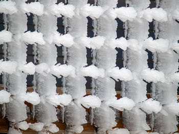 Full frame shot of frozen snow