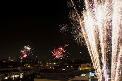 Low angle view of firework display