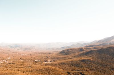 Scenic view of landscape against clear sky