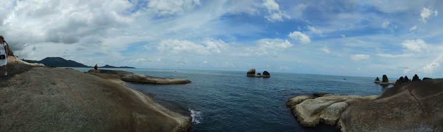 Panoramic view of sea against sky