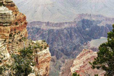 High angle view of mountains against sky